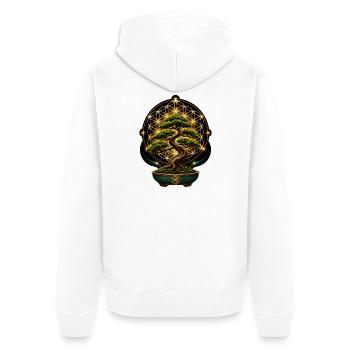 Bonsaï Plante de Vie Fleur de Vie - Veste à capuche bio Premium Unisexe - blanc - Dos - Thijin (182cm)