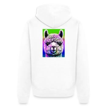 Alpaga - Veste à capuche bio Premium Unisexe - blanc - Dos - Thijin (182cm)