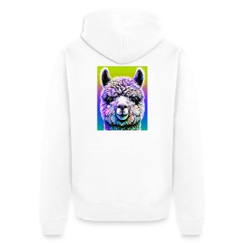 Alpaga - Veste à capuche bio Premium Unisexe - blanc - Dos - Thijin (182cm)