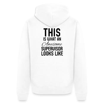 Leiter Manager Führungsarbeitsgeschenk - Unisex Premium Bio Zip Hoodie - Weiß - Hinten - Thijin (182cm)