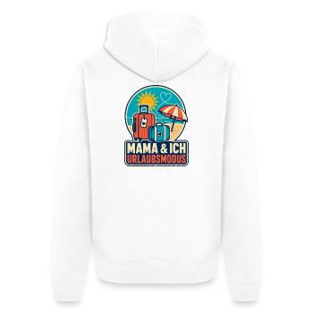 Mama & Ich Urlaubsmodus - Unisex Premium Bio Zip Hoodie - Weiß - Hinten - Thijin (182cm)