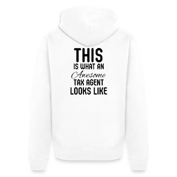 Tax Agent Accounting Financial Advisor Gift - Unisex Premium Organic Zip Hoodie - white - Back - Thijin (182cm)