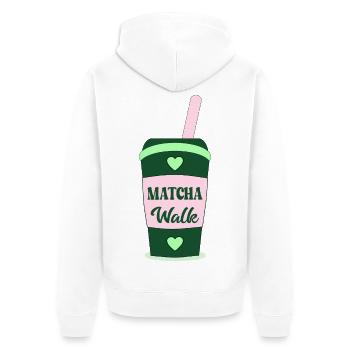 Matcha Tea Walk - Veste à capuche bio Premium Unisexe - blanc - Dos - Thijin (182cm)