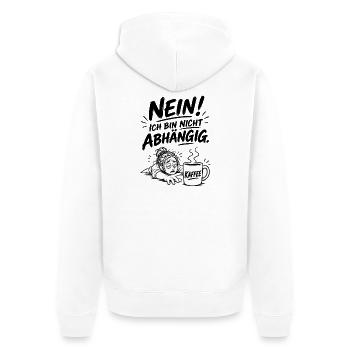 Kaffee zum Überleben - Unisex Premium Bio Zip Hoodie - Weiß - Hinten - Thijin (182cm)