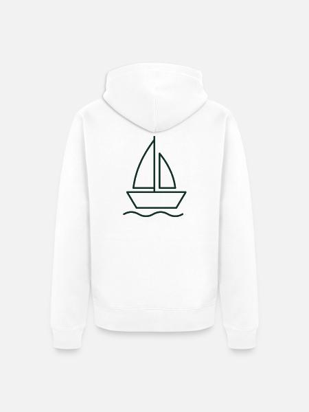 Segelboot — Segler - Unisex Premium Bio Zip Hoodie - Weiß