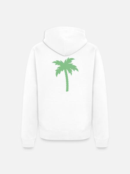 Palme Silhouette  - Unisex Premium Bio Zip Hoodie - Weiß