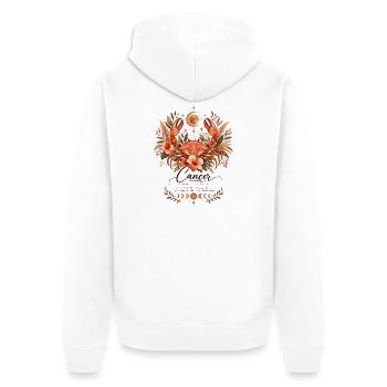 Krebs Tierkreis Terrakotta Botanische Astrologie Boho - Unisex Premium Bio Zip Hoodie - Weiß - Hinten - Thijin (182cm)
