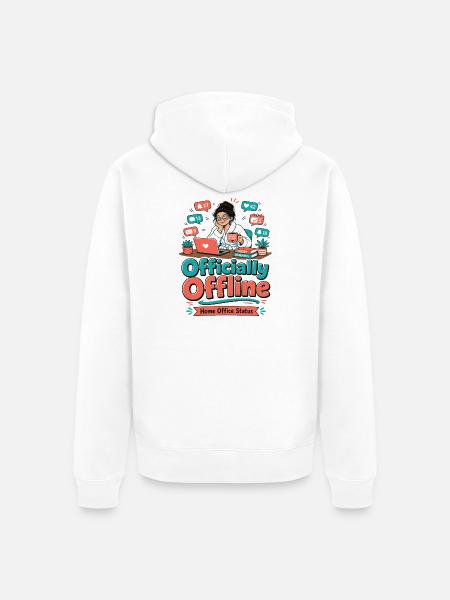 Officially Offline - Home Office - Unisex Premium Bio Zip Hoodie - Weiß