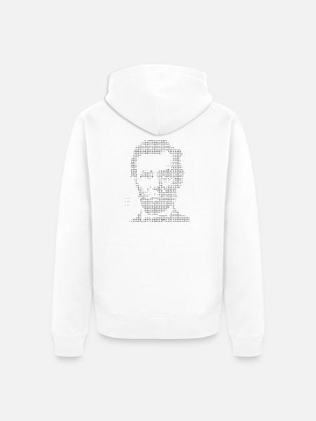 Abraham Lincoln ASCII-Porträt - Unisex Premium Bio Zip Hoodie - Weiß