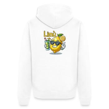 Lemon Character mit Sonnenbrille und Cocktail - Unisex Premium Bio Zip Hoodie - Weiß - Hinten - Thijin (182cm)