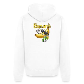 Banana Fun Sun avec des lunettes - Veste à capuche bio Premium Unisexe - blanc - Dos - Thijin (182cm)