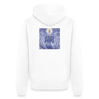 Lunar Spider Dream - Unisex Premium Bio Zip Hoodie - Weiß - Hinten - Thijin (182cm)