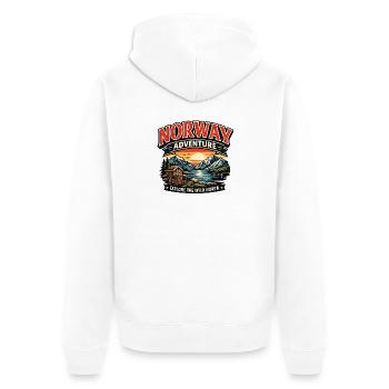 Aventure en Norvège : Coucher de soleil dans le Grand Nord - Veste à capuche bio Premium Unisexe - blanc - Dos - Thijin (182cm)