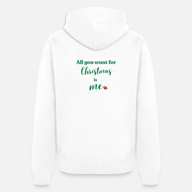 Weihnachten bin ich dein Wunsch - Unisex Premium Bio Zip Hoodie - Weiß