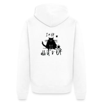 Chat drôle drôle - Veste à capuche bio Premium Unisexe - blanc - Dos - Thijin (182cm)