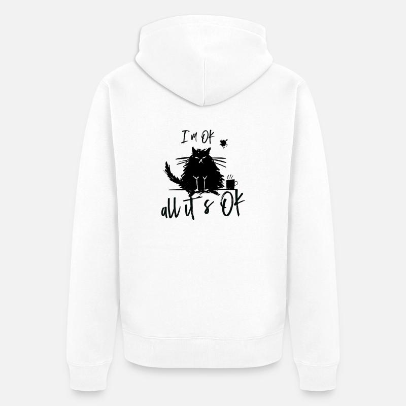 Chat drôle drôle - Veste à capuche bio Premium Unisexe - blanc