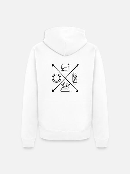 sew - Unisex Premium Organic Zip Hoodie - white