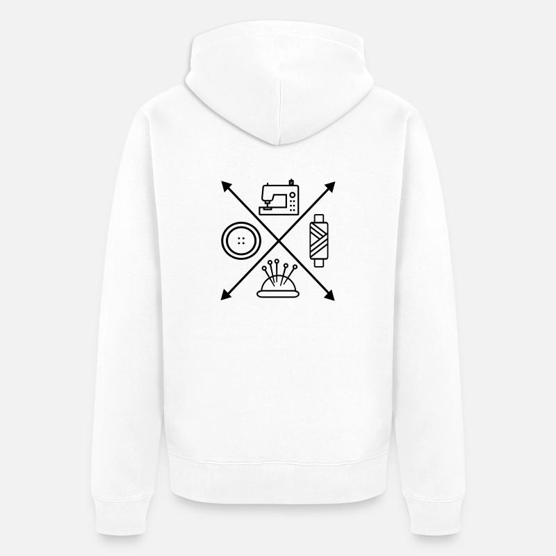 couture - Veste à capuche bio Premium Unisexe - blanc