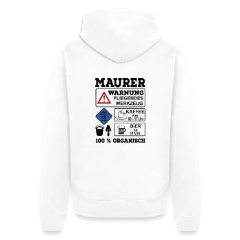 Bricklayer - Unisex Premium Organic Zip Hoodie - white - Back - Thijin (182cm)