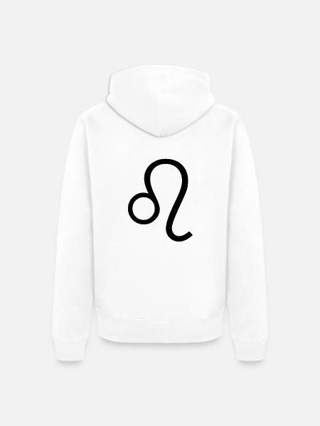 Leo - Unisex Premium Organic Zip Hoodie - white