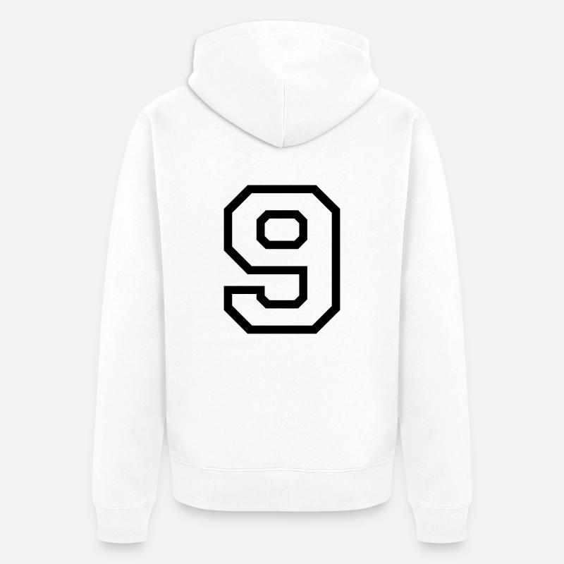 DIE NUMMER 9 - NEUN - Unisex Premium Bio Zip Hoodie - Weiß