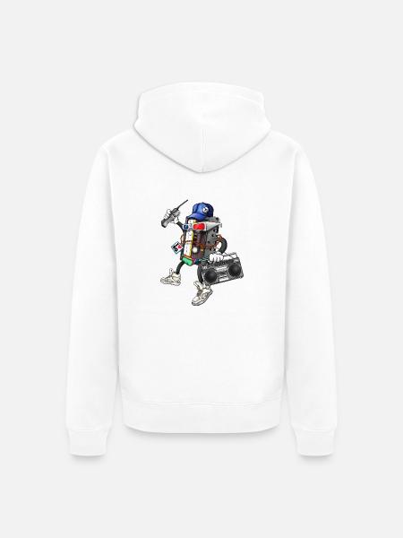 80s Retro Funky Design - Unisex Premium Organic Zip Hoodie - white