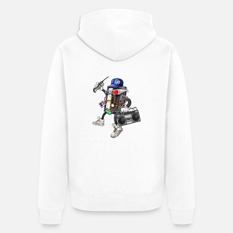 I Am The 80s - Unisex Premium Bio Zip Hoodie - Weiß
