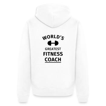 World's Greatest Fitness Coach - Veste à capuche bio Premium Unisexe - blanc - Dos - Thijin (182cm)