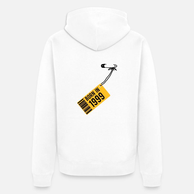 born in 1999 (fr) - Veste à capuche bio Premium Unisexe - blanc