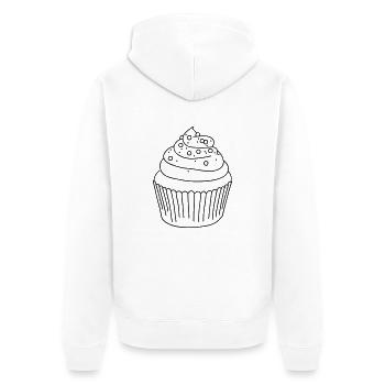 Cupcake - Unisex Premium Organic Zip Hoodie - white - Back - Thijin (182cm)