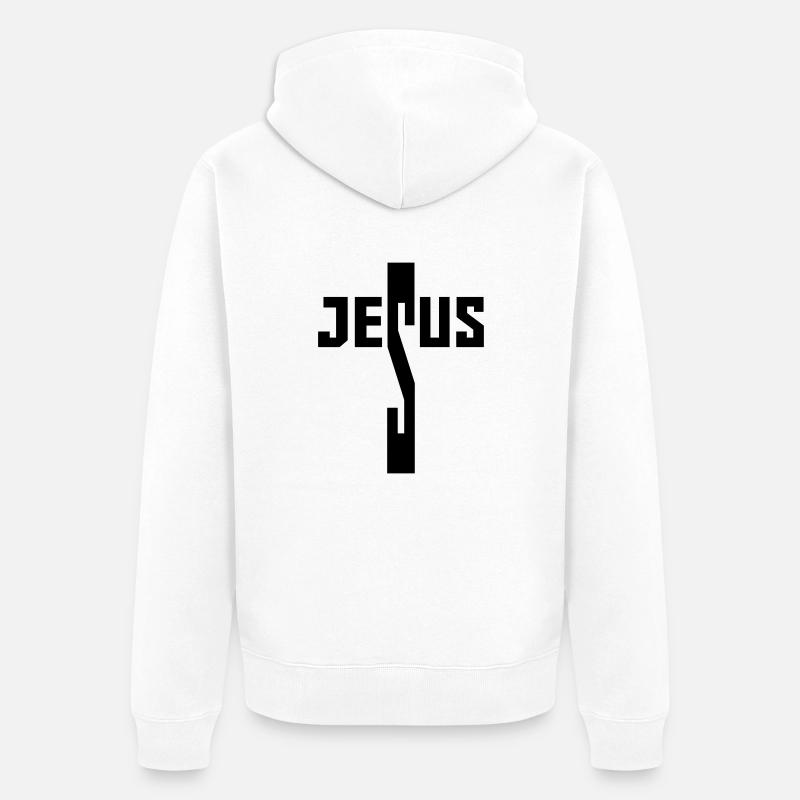 jesus - Veste à capuche bio Premium Unisexe - blanc