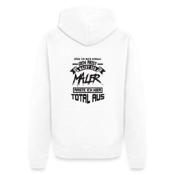 Maler - Unisex Premium Bio Zip Hoodie - Weiß - Hinten - Thijin (182cm)