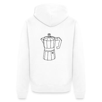 Espressokocher - Unisex Premium Bio Zip Hoodie - Weiß - Hinten - Thijin (182cm)
