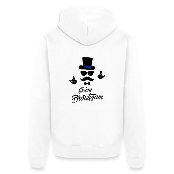 team Groom Bräutigam Polterabend Hochzeit - Veste à capuche bio Premium Unisexe - blanc - Dos - Thijin (182cm)