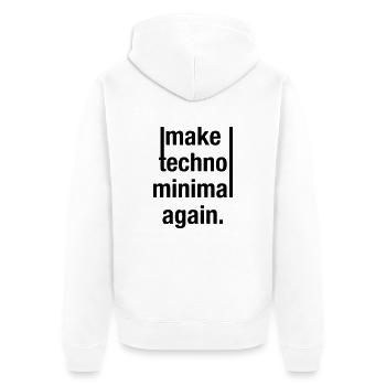 maketechnominimal - Unisex Premium Organic Zip Hoodie - white - Back - Thijin (182cm)