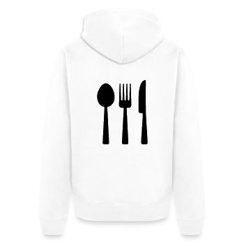 Couverts de table - Veste à capuche bio Premium Unisexe - blanc - Dos - Thijin (182cm)