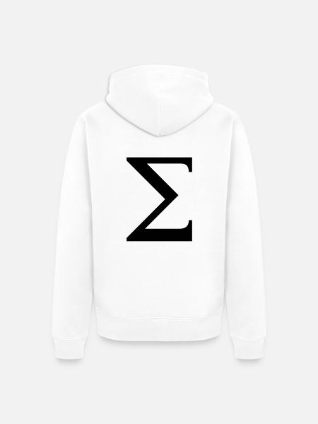 Sigma greek alphabet - Unisex Premium Organic Zip Hoodie - white