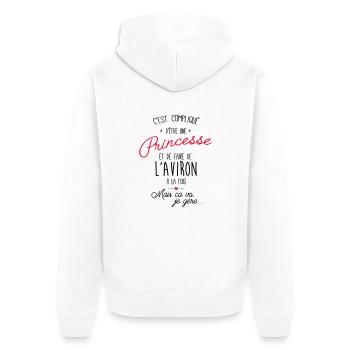 princesse et Aviron - Veste à capuche bio Premium Unisexe - blanc - Dos - Thijin (182cm)