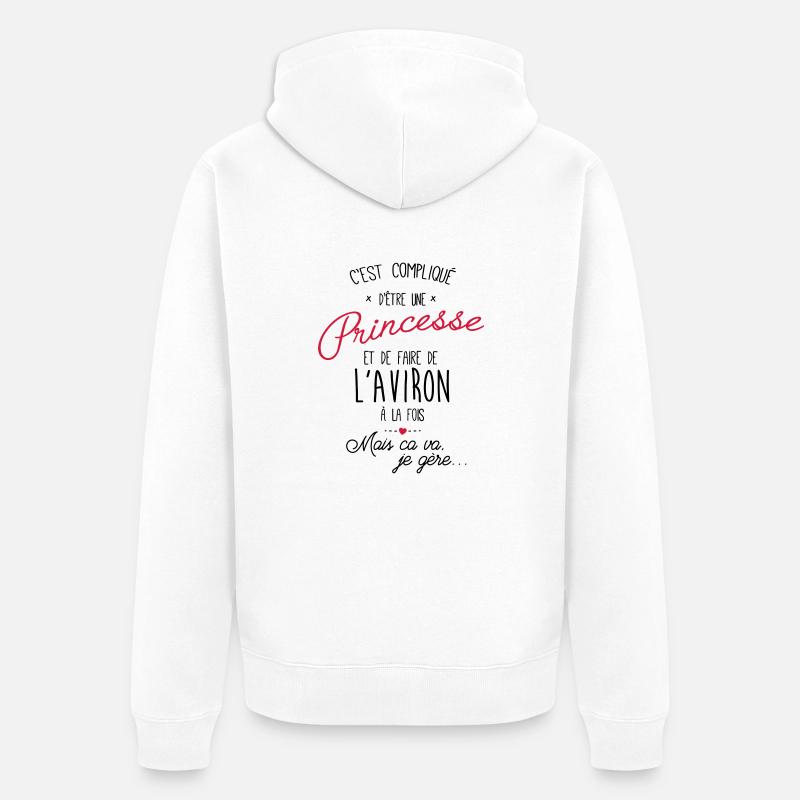 princesse et Aviron - Veste à capuche bio Premium Unisexe - blanc