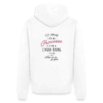 princesse et Aqua-Biking - Veste à capuche bio Premium Unisexe - blanc - Dos - Thijin (182cm)