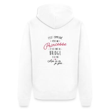 princesse et Bridge - Veste à capuche bio Premium Unisexe - blanc - Dos - Thijin (182cm)