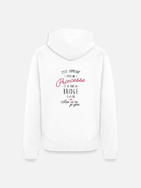 princesse et Bridge - Veste à capuche bio Premium Unisexe - blanc