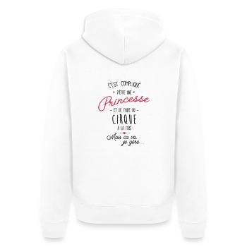princesse et Cirque - Veste à capuche bio Premium Unisexe - blanc - Dos - Thijin (182cm)