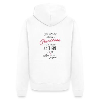 princesse et Cyclisme - Veste à capuche bio Premium Unisexe - blanc - Dos - Thijin (182cm)