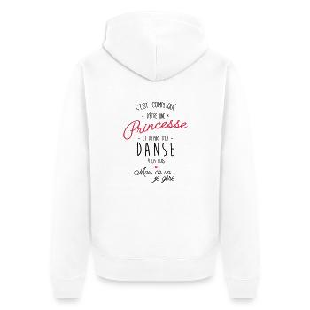 princesse et Danse - Veste à capuche bio Premium Unisexe - blanc - Dos - Thijin (182cm)