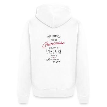 princesse et Escrime - Veste à capuche bio Premium Unisexe - blanc - Dos - Thijin (182cm)