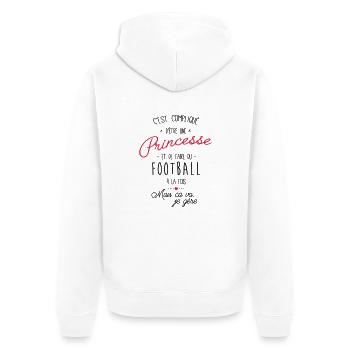 princesse et Football - Veste à capuche bio Premium Unisexe - blanc - Dos - Thijin (182cm)