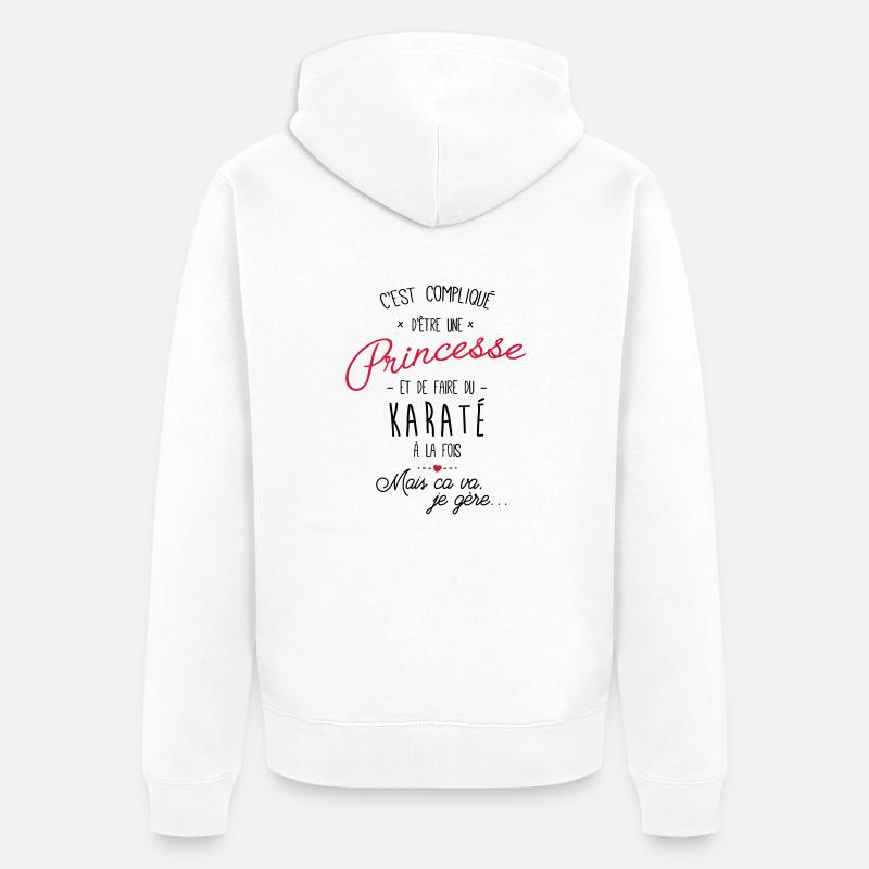 princesse et Karaté - Veste à capuche bio Premium Unisexe - blanc