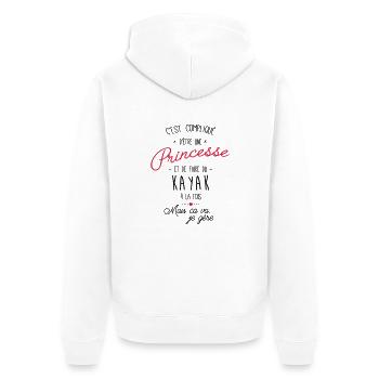 princesse et Kayak - Veste à capuche bio Premium Unisexe - blanc - Dos - Thijin (182cm)