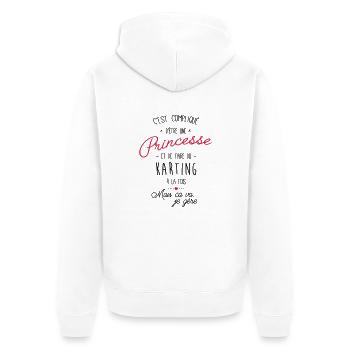 princesse et Karting - Veste à capuche bio Premium Unisexe - blanc - Dos - Thijin (182cm)